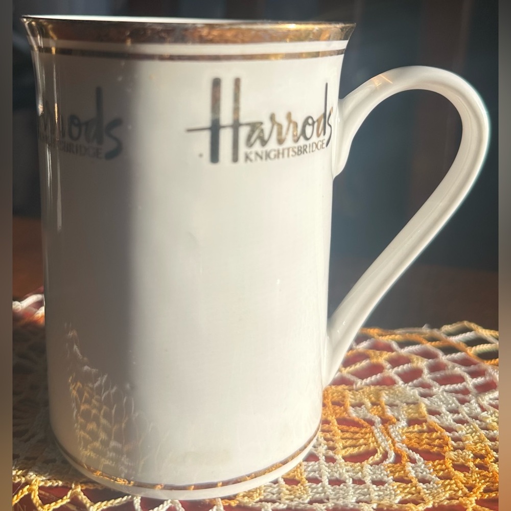 Harrods Bone China Gold Trim Mug London England Tea Cup